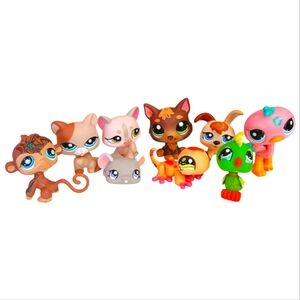 Lot Of 9 Littlest Pet Shop Figures LPS Authentic Vintage